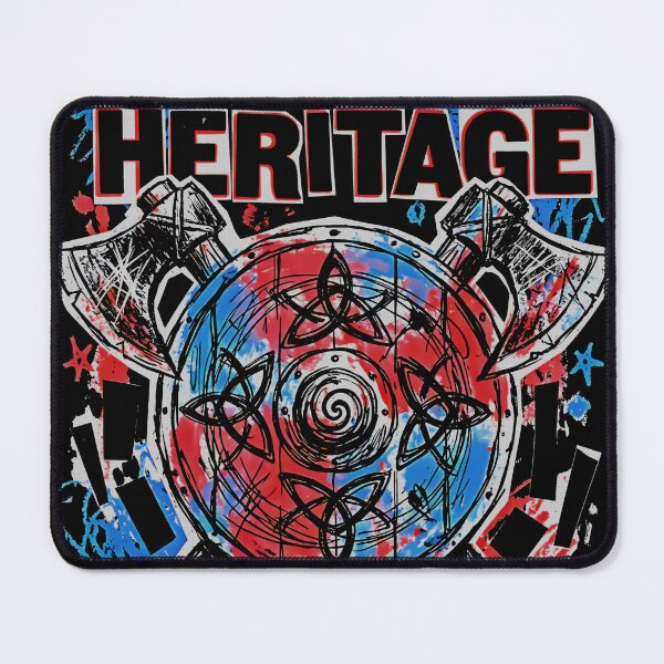 Item preview, Viking Heritage Axes Shield Runes Red Blue Graffiti designed and sold by graphixpolash.