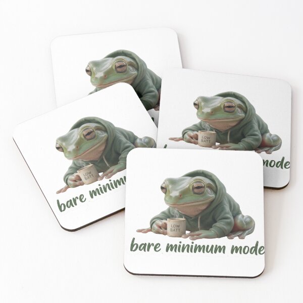 Item preview, Bare Minimum Mode - Low Battery Tired Frog Meme designed and sold by Arts Paradise.