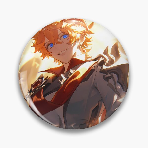 Item preview, Tartaglia Childe Genshin Impact Anime Boy Orange Hair Golden Glow designed and sold by TanglenRabbit.