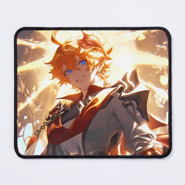 Item preview, Tartaglia Childe Genshin Impact Anime Boy Orange Hair Golden Glow designed and sold by TanglenRabbit.