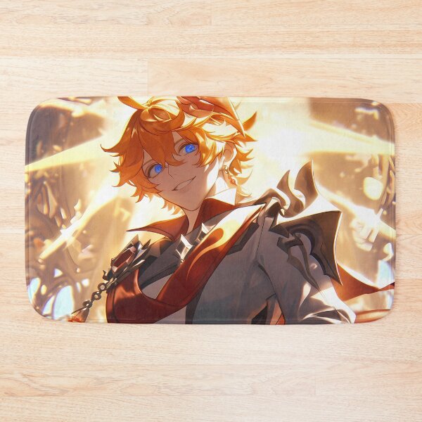 Item preview, Tartaglia Childe Genshin Impact Anime Boy Orange Hair Golden Glow designed and sold by TanglenRabbit.
