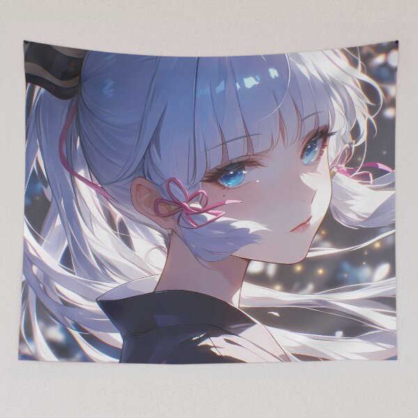 Item preview, Kamisato Ayaka Genshin Impact Winter Kimono Moonlit Grace designed and sold by TanglenRabbit.