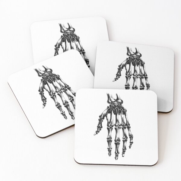 Item preview, Skeleton Hand Black and White Gothic Tattoo Style Design designed and sold by inkoutninja.
