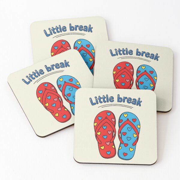 Item preview, Little Break – Cute Flip Flops with Hearts Beach Design designed and sold by Sea Gem.