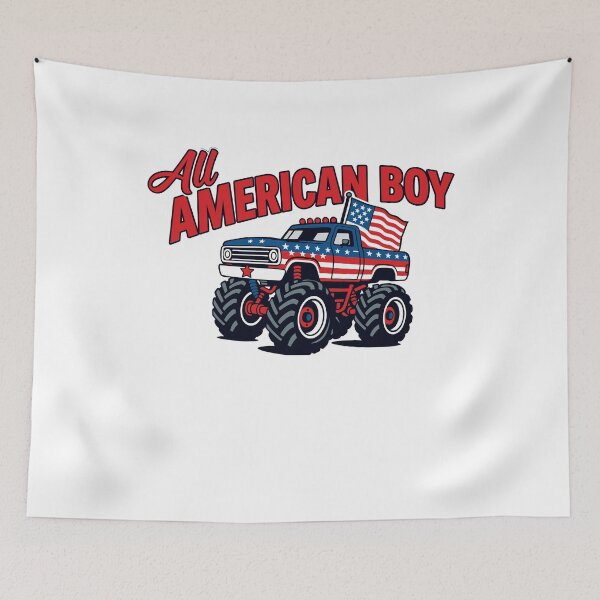 Item preview, All American Boy 4th of July Monster Truck designed and sold by KroghDs.