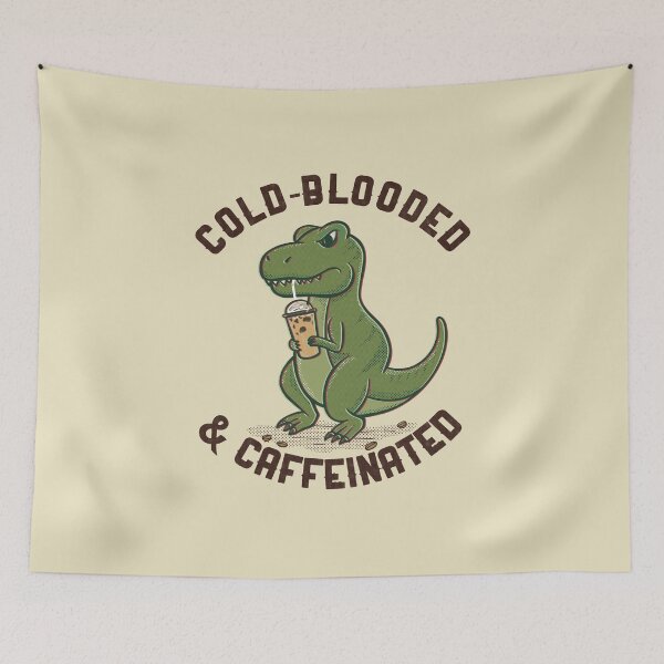 Item preview, Cold-Blooded & Caffeinated T-Rex - Vintage Iced Coffee Dino Art designed and sold by danhoodstudio.