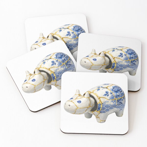 Item preview, Kintsugi Akabeko: The Porcelain Guardian - 白磁金継ぎ赤べこ designed and sold by NYAO-YUUKI.
