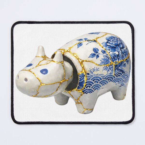 Item preview, Kintsugi Akabeko: The Porcelain Guardian - 白磁金継ぎ赤べこ designed and sold by NYAO-YUUKI.