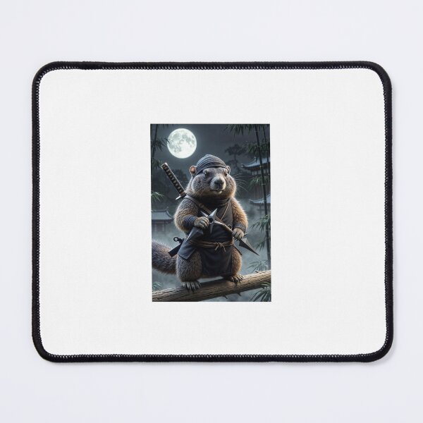 Item preview, Ninja Marmot - Stealthy Samurai Squirrel on Moonlit Branch designed and sold by AnotherMarmot.