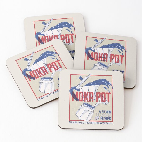 Item preview, Moka Pot Silver Octagon of Power - Retro Coffee Poster Art designed and sold by danhoodstudio.