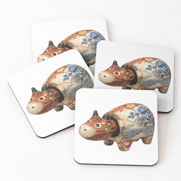 Item preview, Vintage Akabeko: The East-West Collage Guardian - アンティークコラージュ赤べこ designed and sold by NYAO-YUUKI.