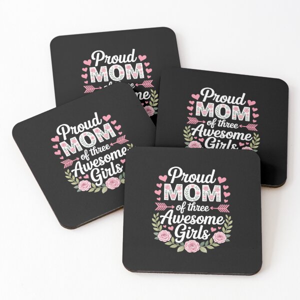 Item preview, Proud Mom of Three Awesome Girls 3 Daughters Mother's Day designed and sold by RonnasJackson.