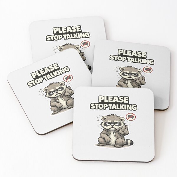 Item preview, Please STOP talking Raccoon Funny Meme Shirt Introvert Humor designed and sold by piotr_chojnacki_art.