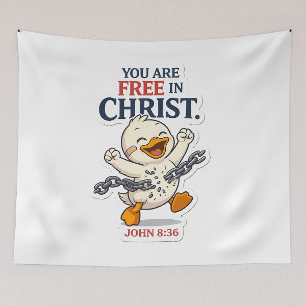 Item preview, Cute Christian Duck Sticker - You Are Free in Christ designed and sold by Faithlines.