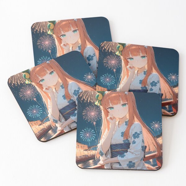 Item preview, Silence Suzuka Yukata Fireworks Anime Girl Uma Musume Pretty Derby designed and sold by Spraykart.