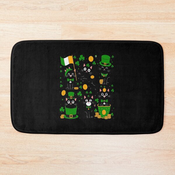 Item preview, St Patricks Day Black Cat With Shamrock Irish  designed and sold by RonnasJackson.