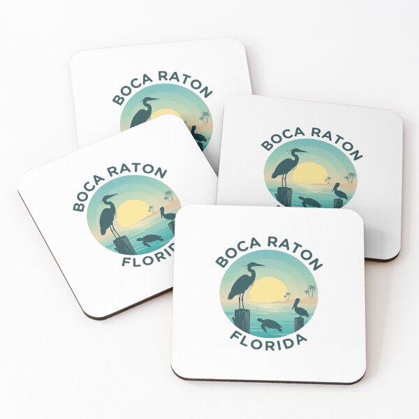 Item preview, Boca Raton Florida Heron And Pelican Retro Coastal Souvenir designed and sold by RobertLeibowitz.