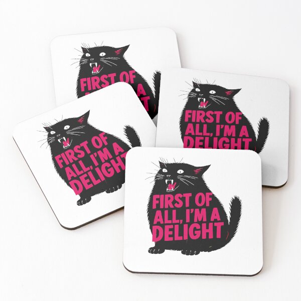 Item preview, First Of All I'M A Delight Roaring Black Cat Saying  designed and sold by Md Rasheduz zaman.