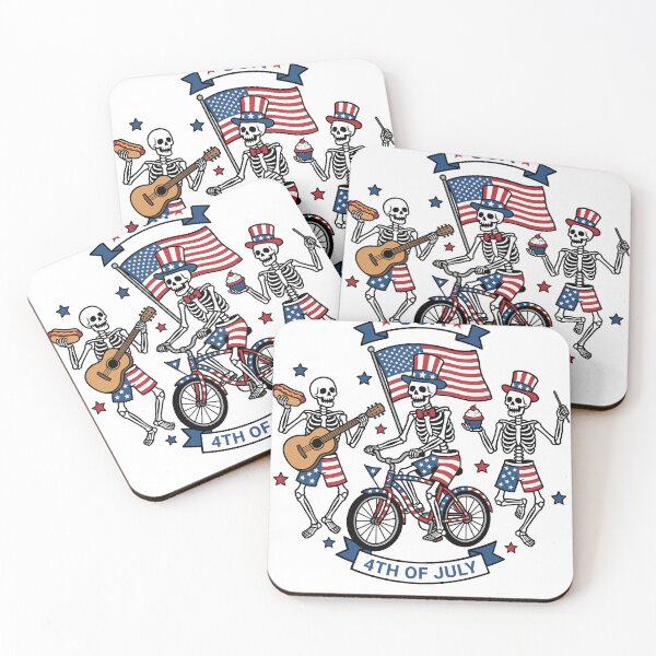 Item preview, Funny 4th of July Skeleton Bicycle USA designed and sold by KroghDs.