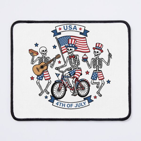Item preview, Funny 4th of July Skeleton Bicycle USA designed and sold by KroghDs.