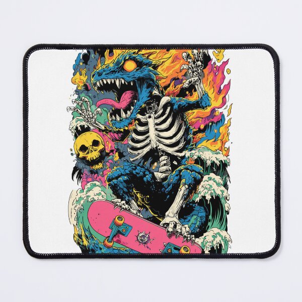 Item preview, Flaming Skeleton Monster Skateboard Art designed and sold by Harbidge.