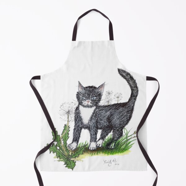 Item preview, Tuxedo Cat and Dandelions designed and sold by InitiallyNO.