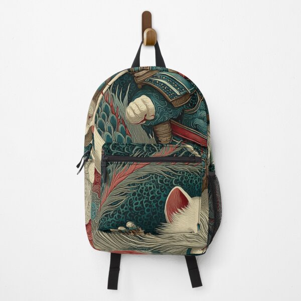Item preview, Samurai Cat vs Dragon Wall Art | Japanese Art Print | Anime Style Cat Poster | Unique Fantasy Animal Artwork | Printable Download designed and sold by De Aqui y de Alla Studio.
