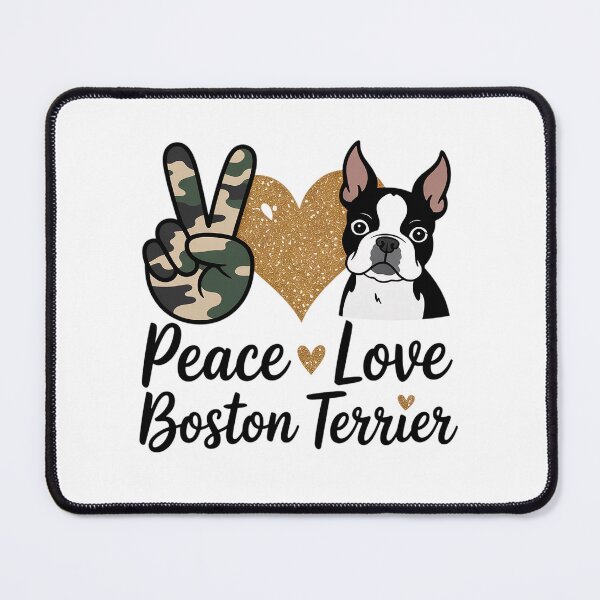 Item preview, Peace Love Boston Terrier Funny Boston Terrier Lover Dog Mom designed and sold by RonnasJackson.