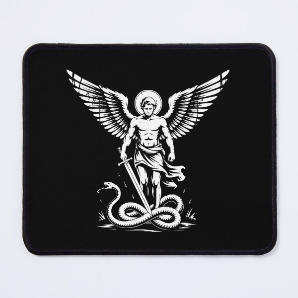 Item preview, Saint Michael Defeating Serpent Archangel Design designed and sold by theartfulaspie.
