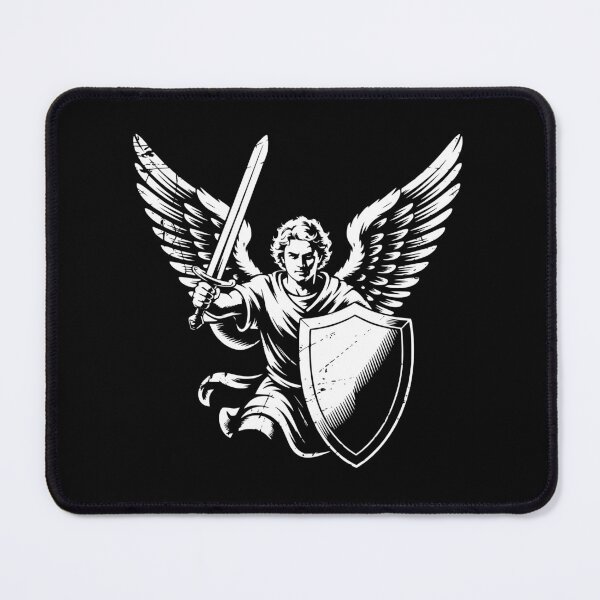 Item preview, Saint Michael Sword and Shield Warrior Faith Design designed and sold by theartfulaspie.