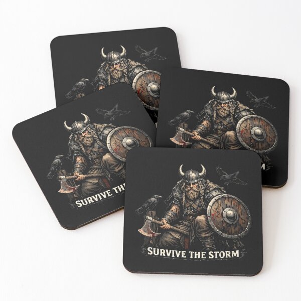 Item preview, Survive the Storm - Viking Warrior with Ravens | Mythborn Saga designed and sold by Mythborn Saga.