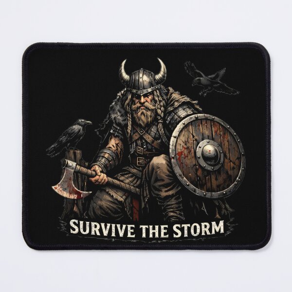 Item preview, Survive the Storm - Viking Warrior with Ravens | Mythborn Saga designed and sold by Mythborn Saga.