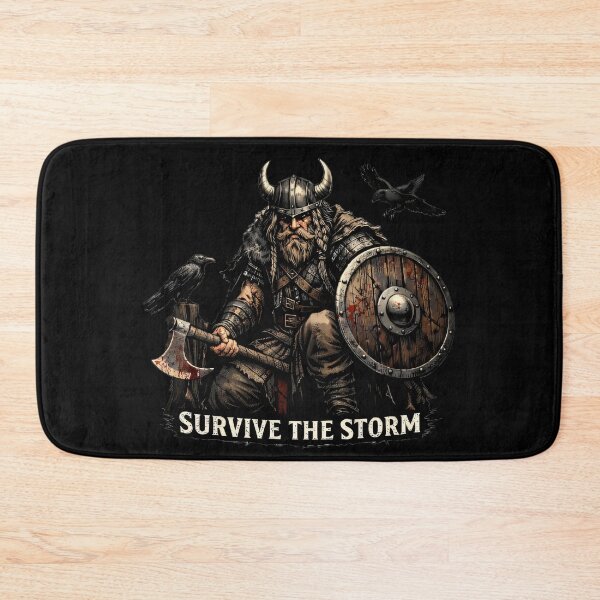 Item preview, Survive the Storm - Viking Warrior with Ravens | Mythborn Saga designed and sold by Mythborn Saga.