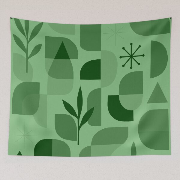 Item preview, Green Sage Abstract Shapes Botanical Pattern designed and sold by Vileprint.