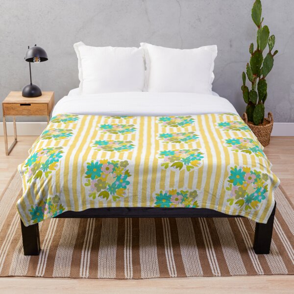 Item preview, Estampado floral vintage de primavera con rayas amarillas designed and sold by DaisyLemon.