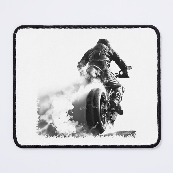 Item preview, Motorcycle Burnout Black and White Biker Street Racing Design designed and sold by inkoutninja.