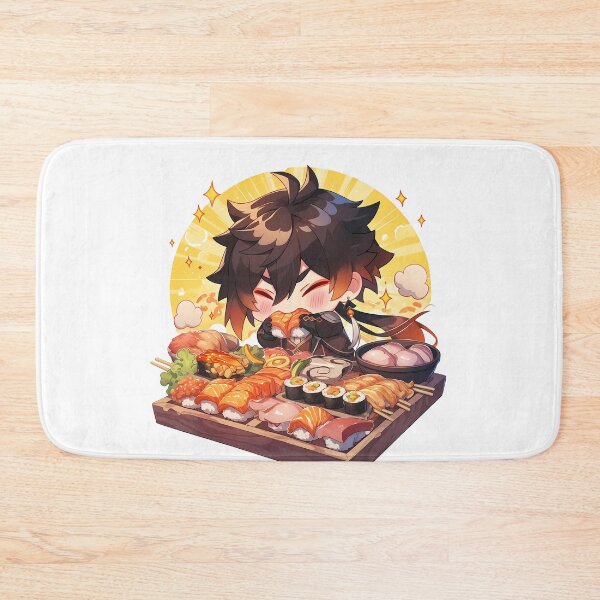 Item preview, Zhongli Genshin Impact Chibi Sushi Feast Kawaii designed and sold by Spraykart.