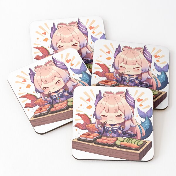 Item preview, Sangonomiya Kokomi Genshin Impact Chibi Sushi Mermaid Kawaii designed and sold by Spraykart.