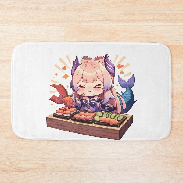 Item preview, Sangonomiya Kokomi Genshin Impact Chibi Sushi Mermaid Kawaii designed and sold by Spraykart.