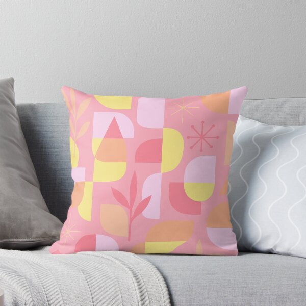 Item preview, Pastel Pink Peach Yellow Abstract Shapes Botanical Pattern designed and sold by Vileprint.