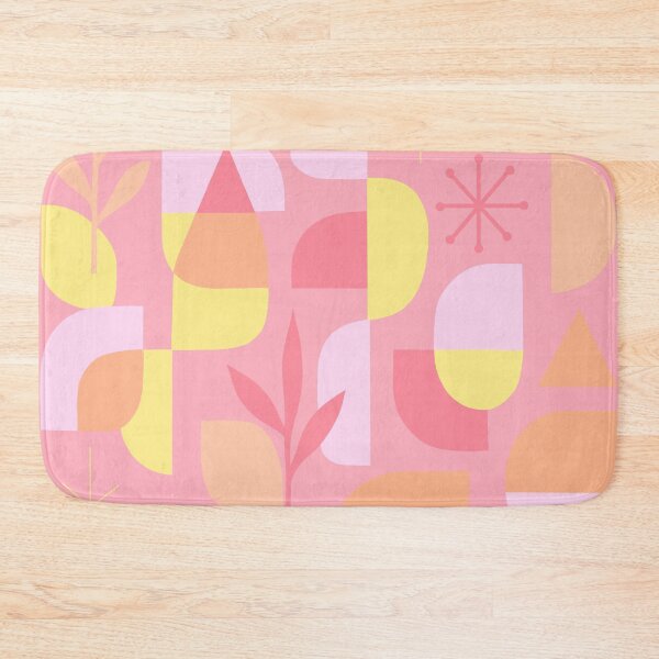 Item preview, Pastel Pink Peach Yellow Abstract Shapes Botanical Pattern designed and sold by Vileprint.
