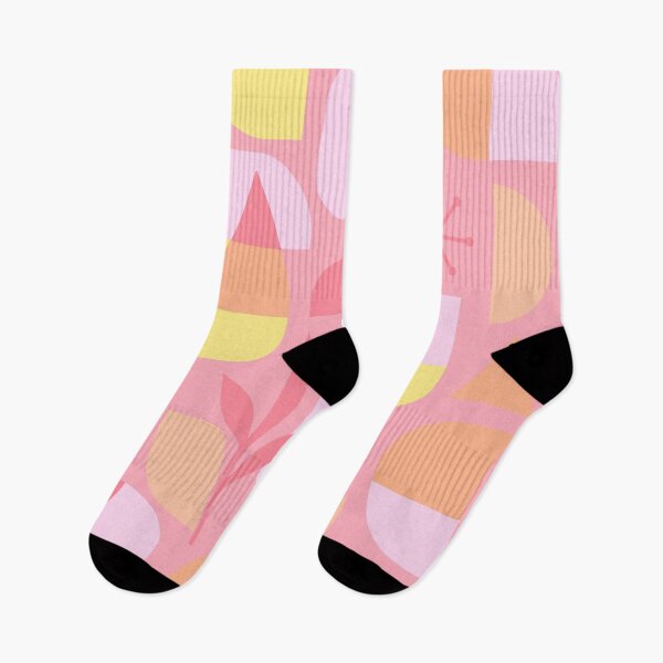 Item preview, Pastel Pink Peach Yellow Abstract Shapes Botanical Pattern designed and sold by Vileprint.