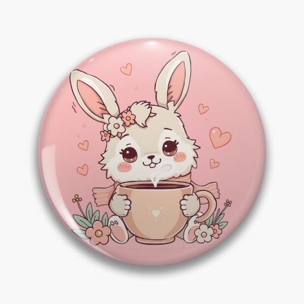 Item preview, Cute Bunny Coffee Lover | Kawaii Spring Bunny with Coffee designed and sold by Shanker-studio.