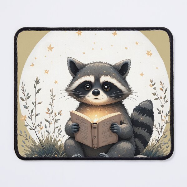 Item preview, Cottagecore Raccoon Reading Book - Whimsical Nature Woodland Animal Bookworm Art designed and sold by Amplify-n-Co.