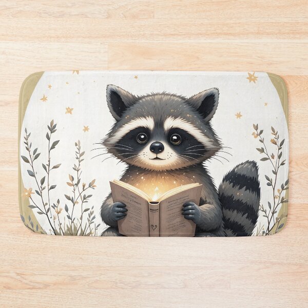 Item preview, Cottagecore Raccoon Reading Book - Whimsical Nature Woodland Animal Bookworm Art designed and sold by Amplify-n-Co.