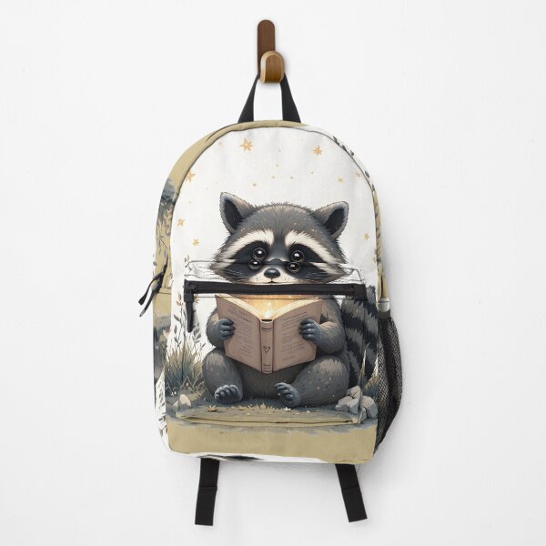 Item preview, Cottagecore Raccoon Reading Book - Whimsical Nature Woodland Animal Bookworm Art designed and sold by Amplify-n-Co.