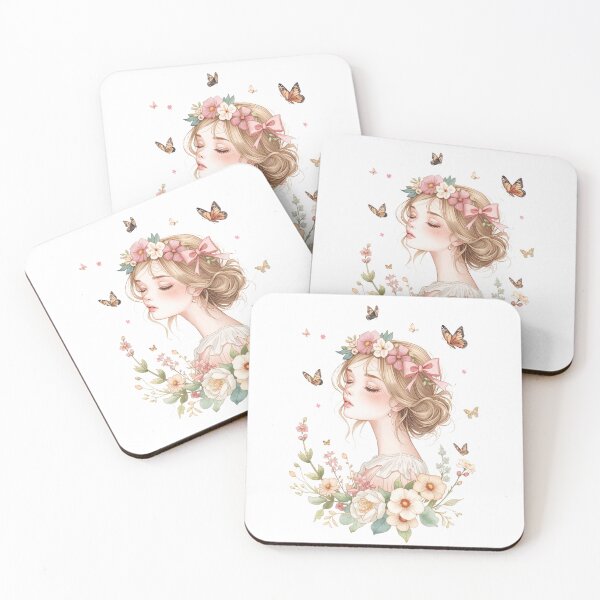 Item preview, Soft Girl Spring Aesthetic | Dreamy Floral Girl with Flower Crown designed and sold by Shanker-studio.