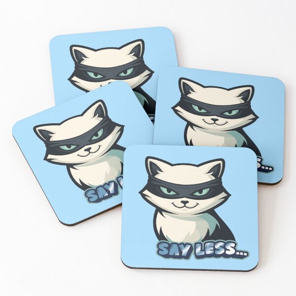 Item preview, Say Less Cat Sticker | Funny Sarcastic Cat Meme | Sneaky Masked Cat Design | Introvert Humor Aesthetic designed and sold by SimplyJasper.