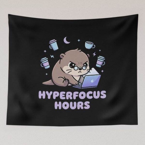 Item preview, Hyperfocus Hours Kawaii Otter ADHD Sticker | Neurodivergent Gift | Cute Mental Health Design designed and sold by Relatable-Ramen.