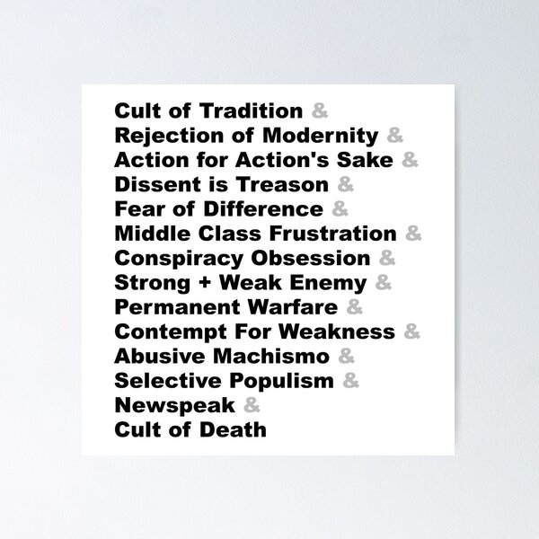 Item preview, List Joke - The Fourteen Traits of Fascism designed and sold by TalenLee.